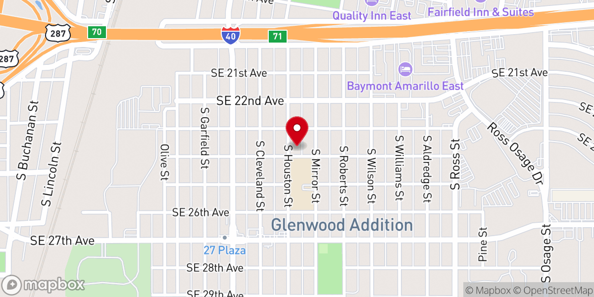 Map showing location of Iglesia Cristiana de Amarillo