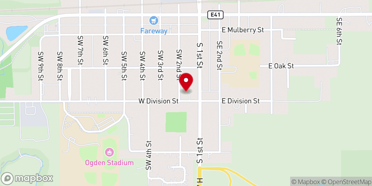 Map showing location of Community United Methodist Church - Ogden, Iowa