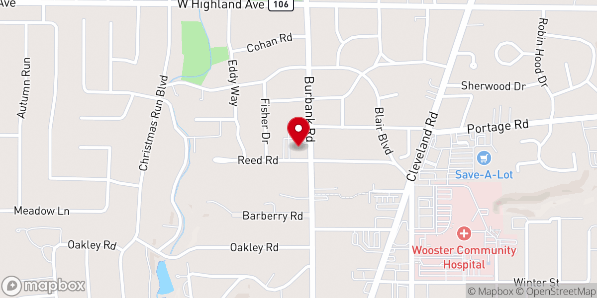 Map showing location of Parkview Christian Church