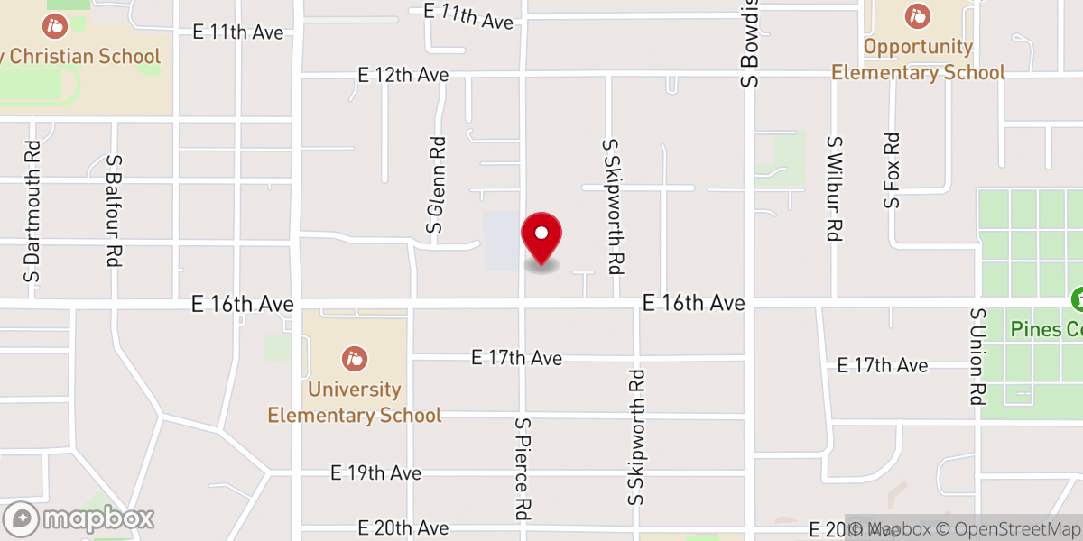Map showing location of Bible Baptist Church