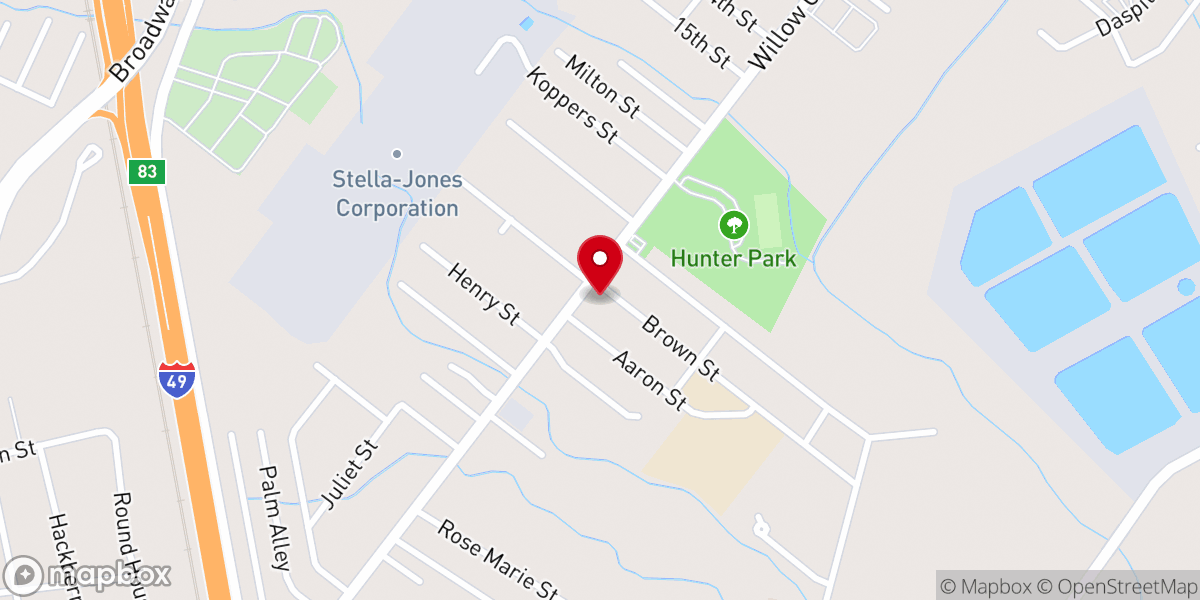 Map showing location of New Scott Olly Baptist Church
