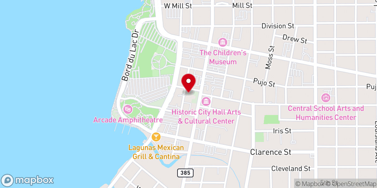 Map showing location of Historic Calcasieu Parish Courthouse.
