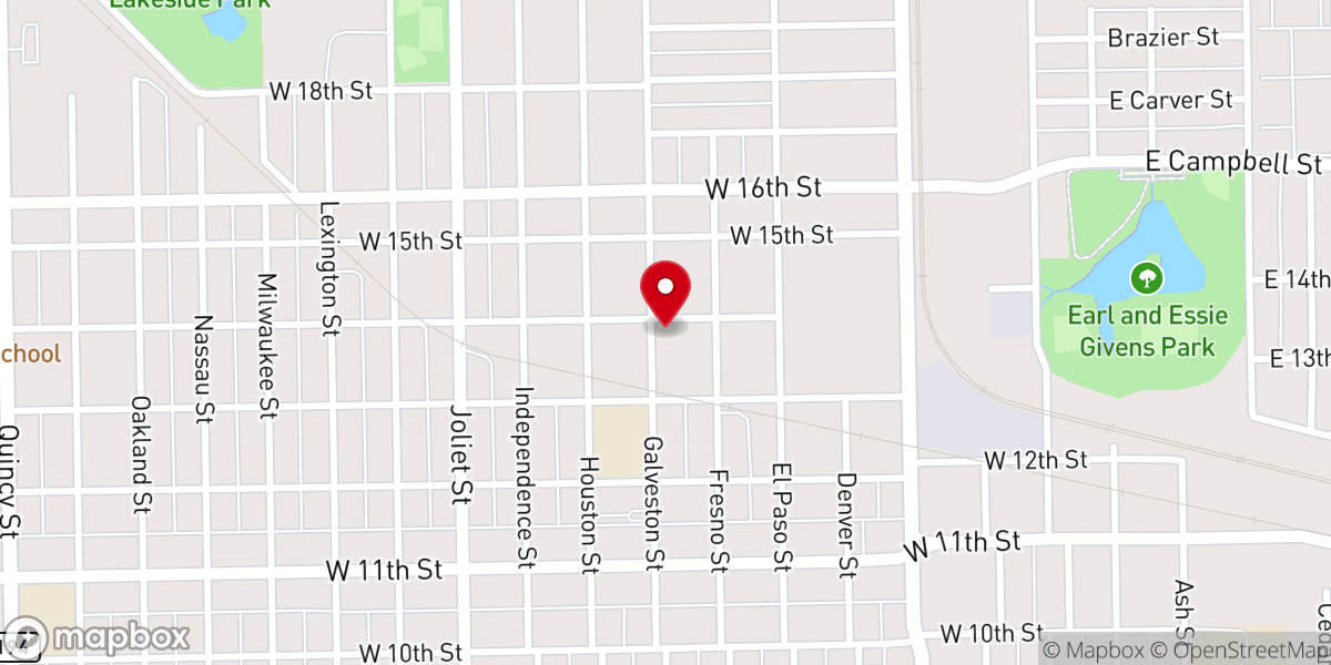 Map showing location of Elim Worship Center