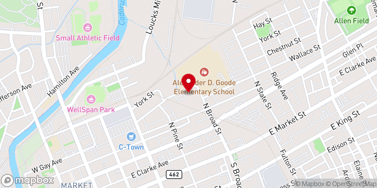 Map showing location of York City Campus Stillmeadow Church of the Nazarene