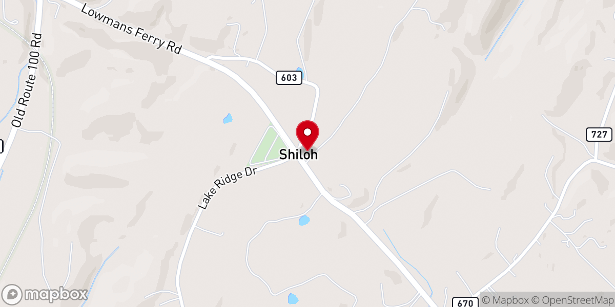 Map showing location of Shiloh Christian Church