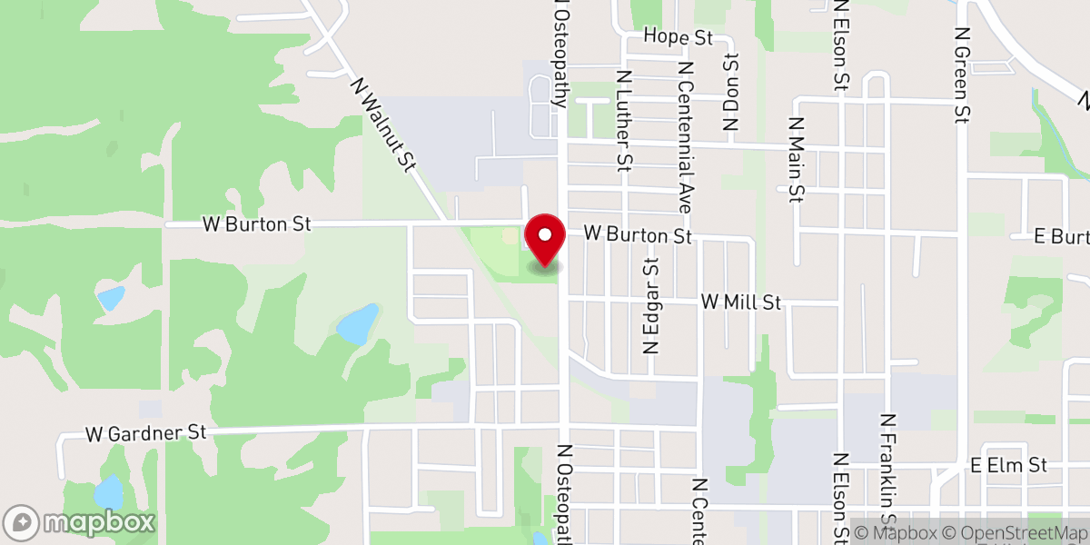Map showing location of Jaycee Park