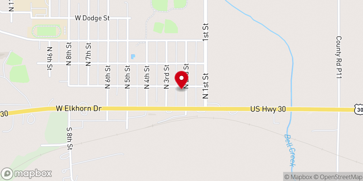 Map showing location of Village Hall