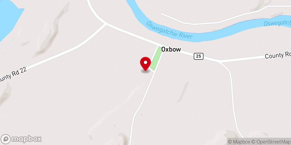 Map showing location of Oxbow Community Church