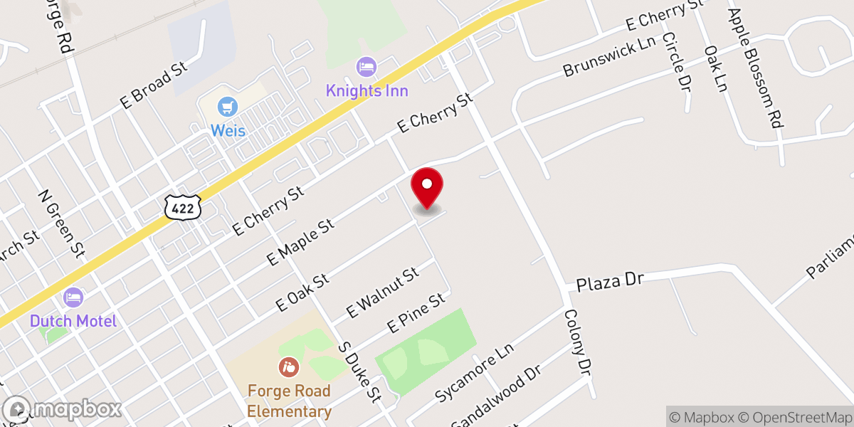 Map showing location of Palmyra United Zion Church