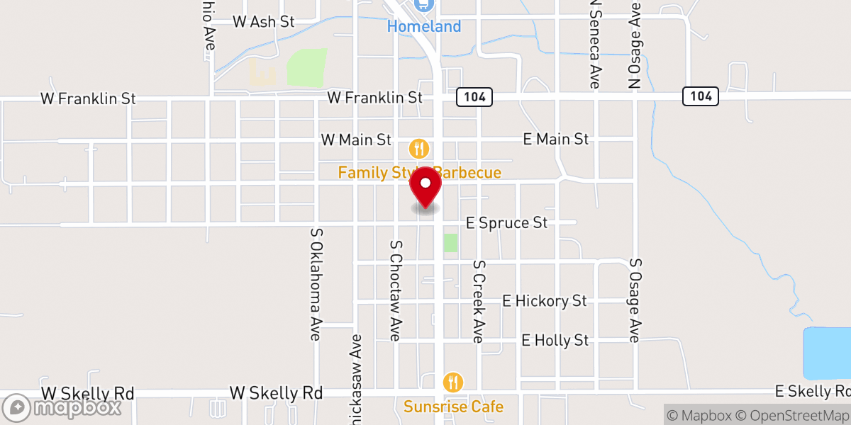 Map showing location of Landmark Bible Church