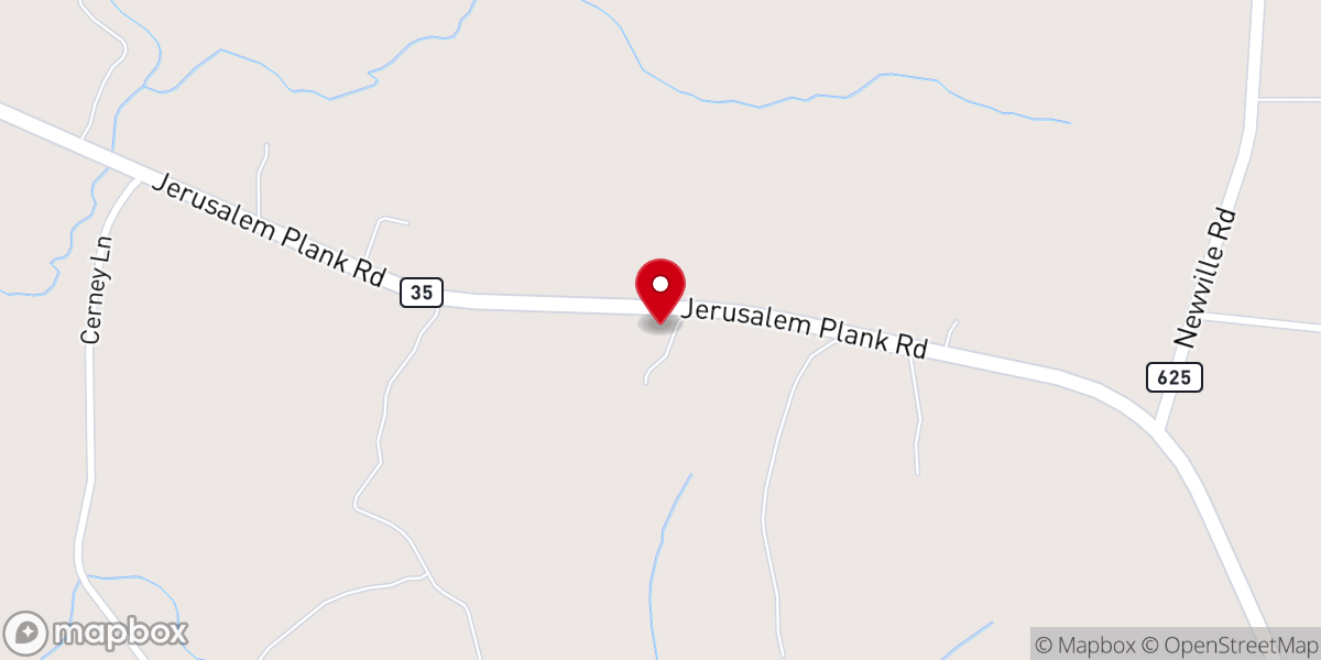 Map showing location of Plank Road Baptist Church