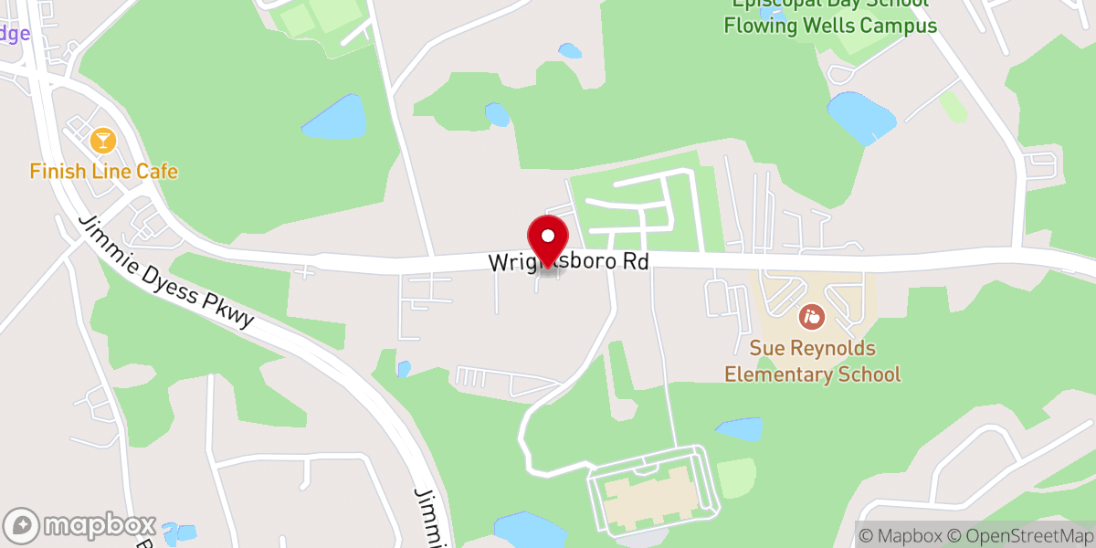 Map showing location of Oak Grove Baptist Church