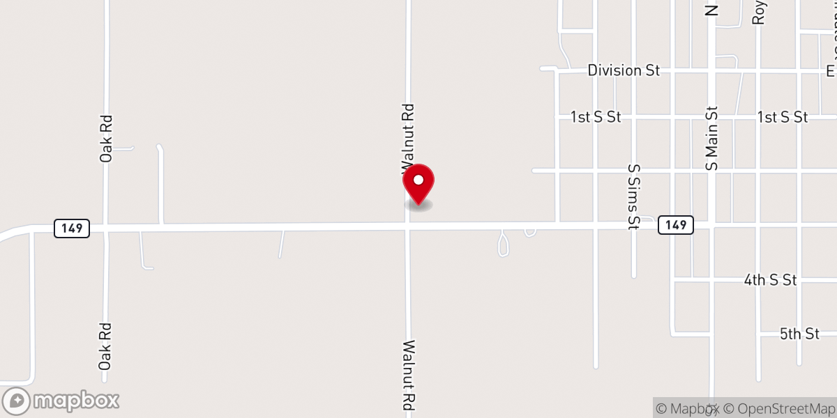 Map showing location of Royalton First Baptist Church