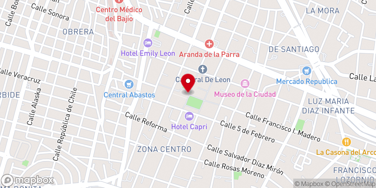 Map showing location of Parroquia del Sagrario
