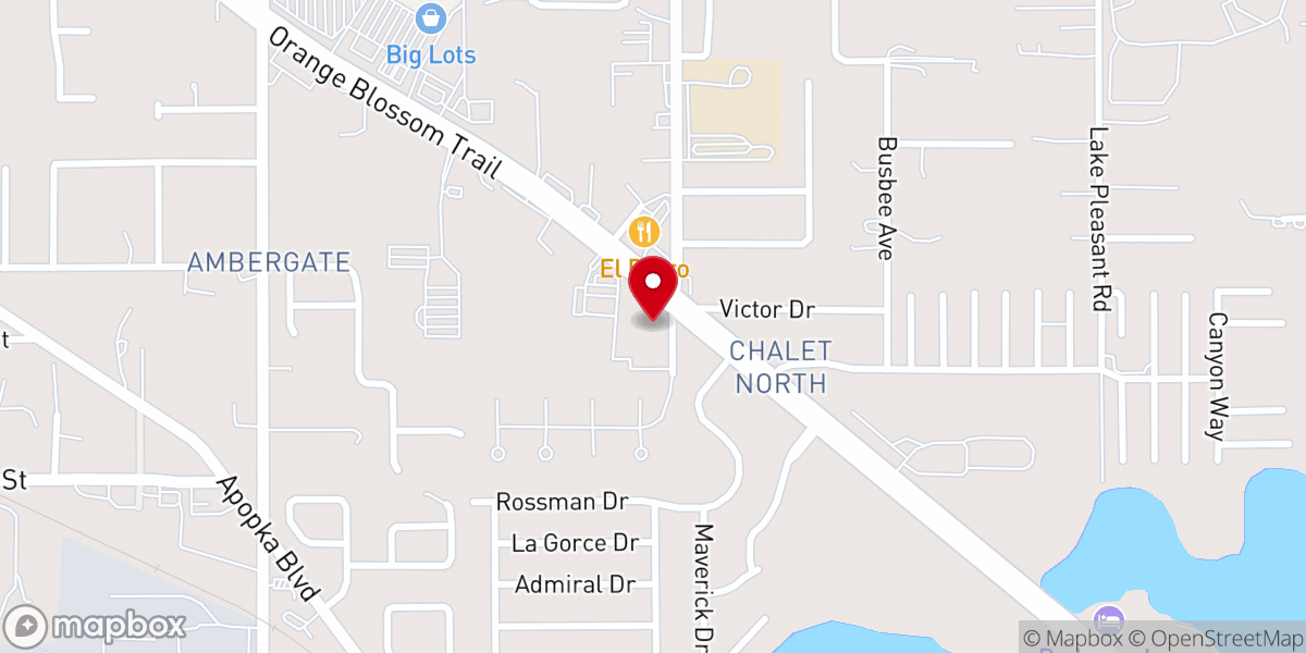 Map showing location of Trinity Baptist Church Apopka