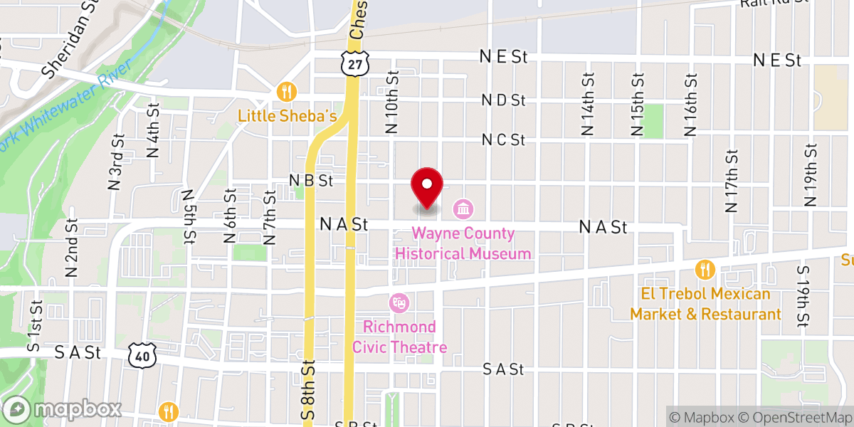 Map showing location of The Reid Center