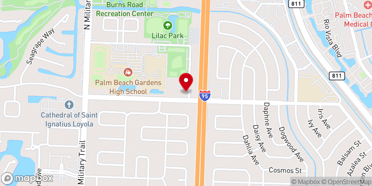 Map showing location of Nativity Lutheran Church & School