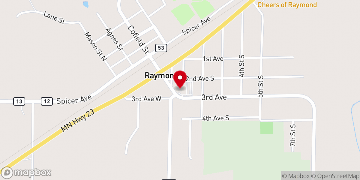Map showing location of Raymond Christian Reformed Church
