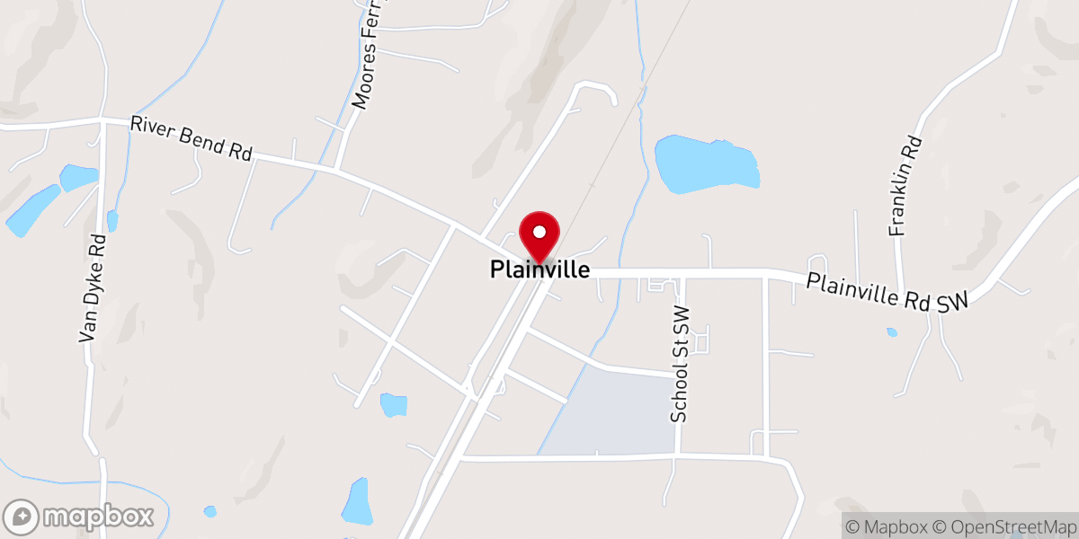 Map showing location of Plainville