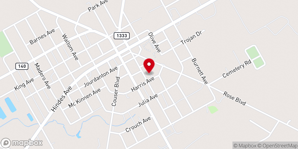 Map showing location of First Baptist Church