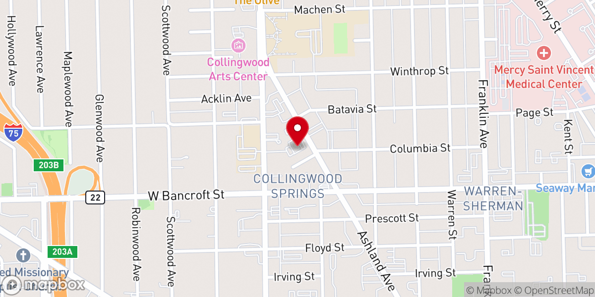 Map showing location of Thomas Temple Church of God in Christ