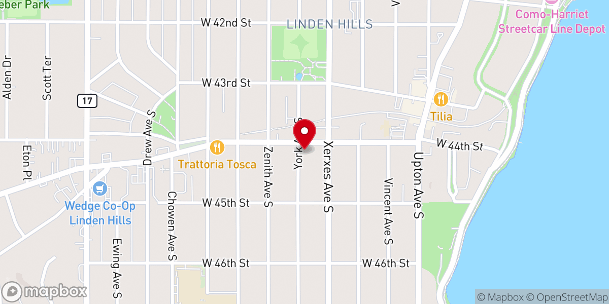 Map showing location of Minneapolis Friends