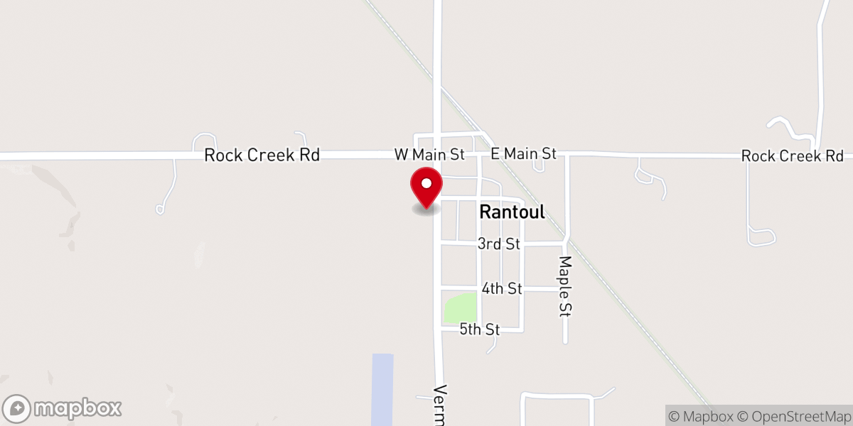 Map showing location of Rantoul