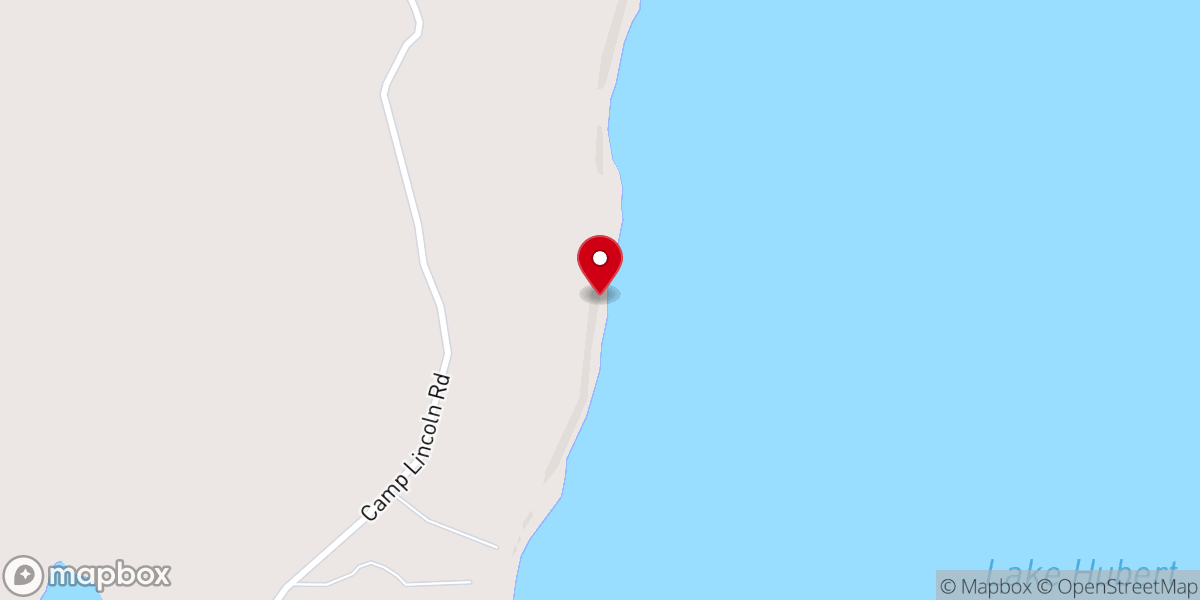 Map showing location of Camp Lincoln and Camp Lake Hubert