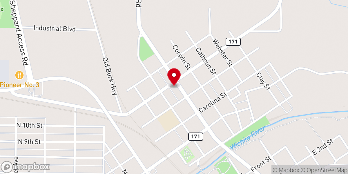 Map showing location of Jefferson Street Baptist Church