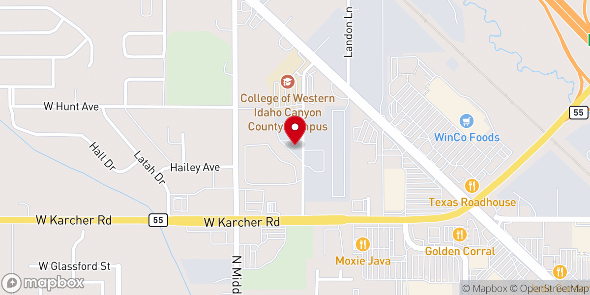 Map showing location of West Valley Baptist Church