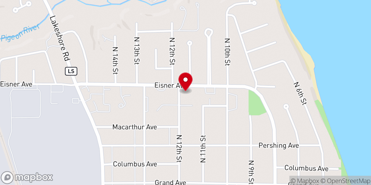 Map showing location of Luther Memorial Lutheran Church