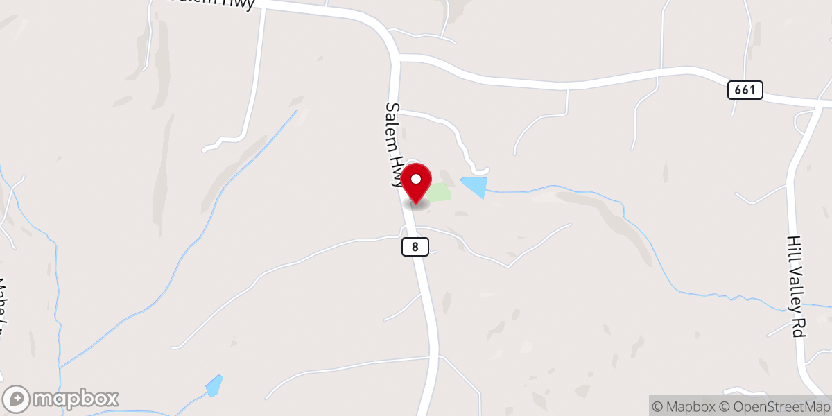 Map showing location of Five Forks Wesleyan Church