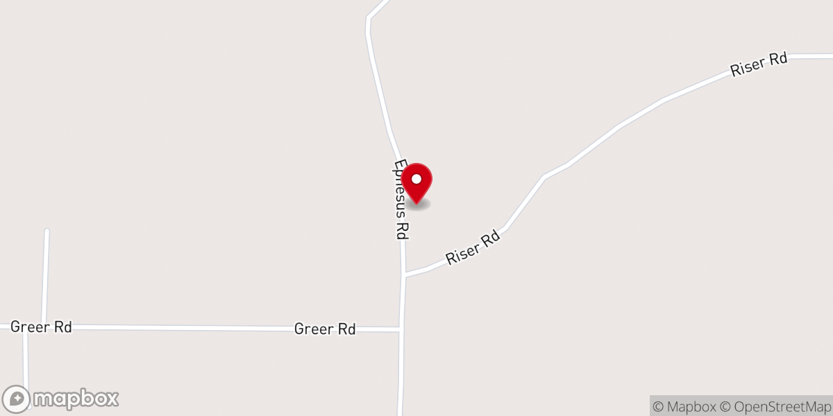 Map showing location of Ephesus Baptist Church