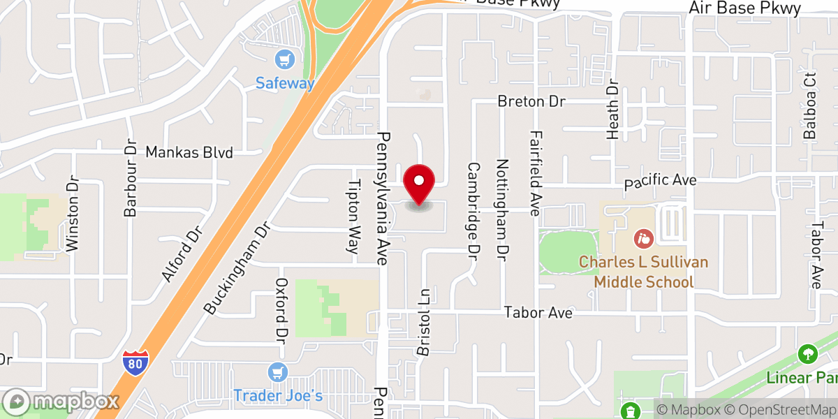 Map showing location of BayNorth Church of Christ