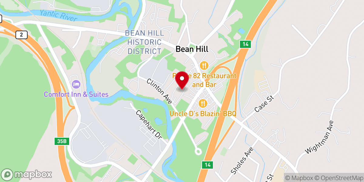 Map showing location of Norwich Bowling & Entertainment Center