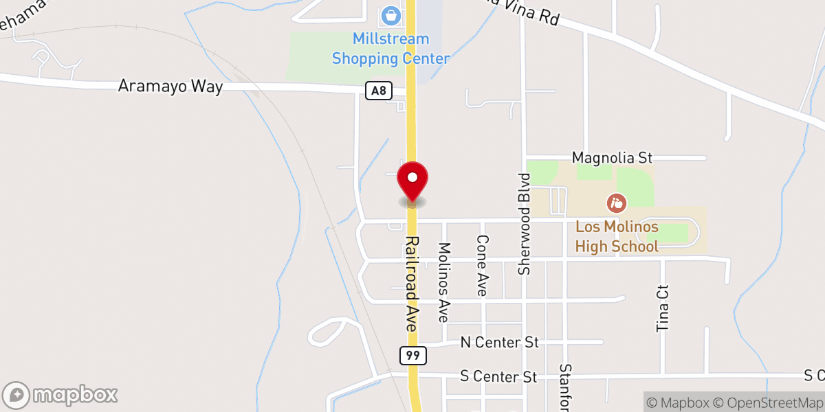 Map showing location of Los Molinos Church Of Christ