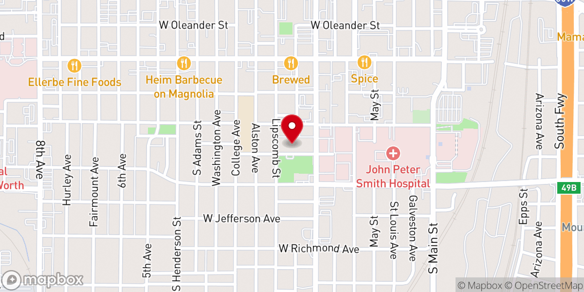 Map showing location of Southside Preservation Hall and Rose Chapel