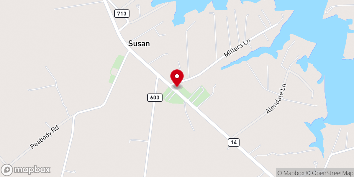 Map showing location of St. Paul Comfort Church