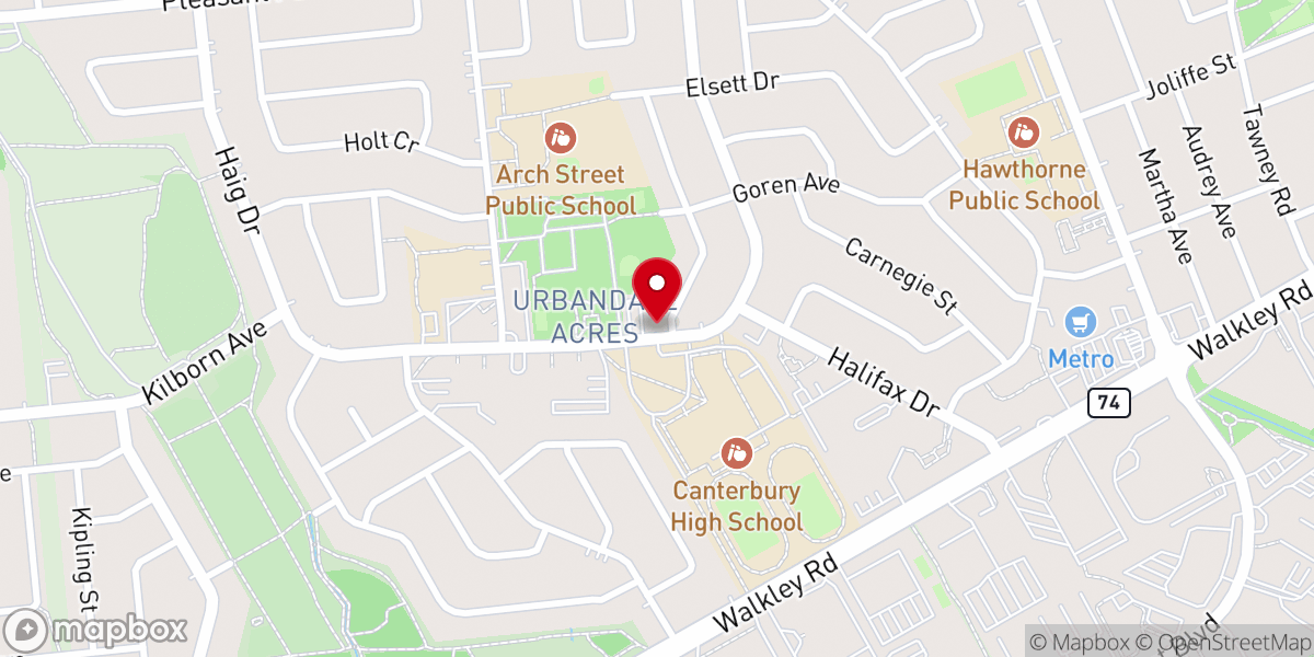 Map showing location of Alta Vista Baptist Church
