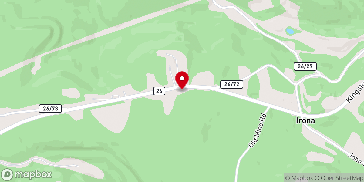 Map showing location of Irona Church