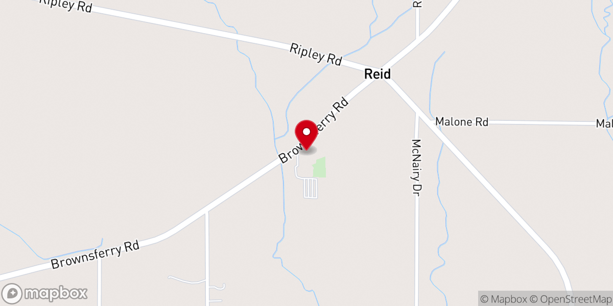 Map showing location of Round Island Baptist Church