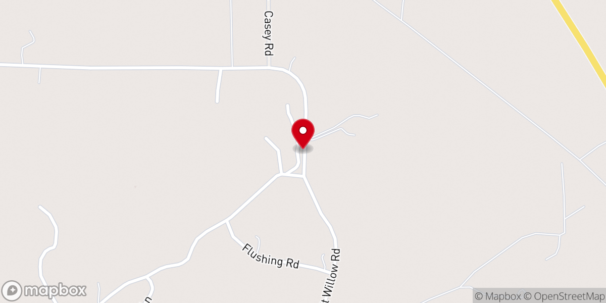 Map showing location of Mount Willow Baptist Church