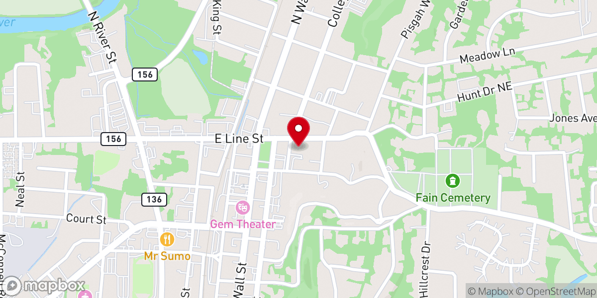 Map showing location of Calhoun First United Methodist Church