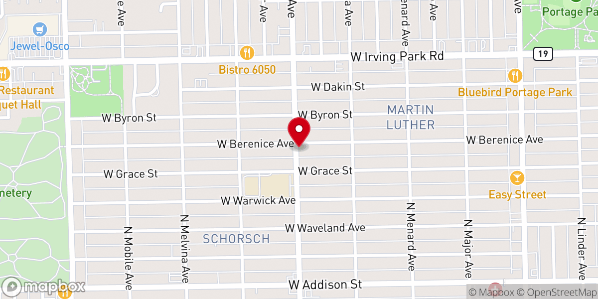 Map showing location of Chicago-Romanian Seventh-day Adventist Church