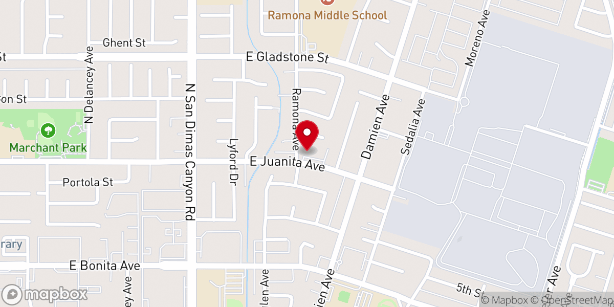Map showing location of Ramona Avenue Christian Center