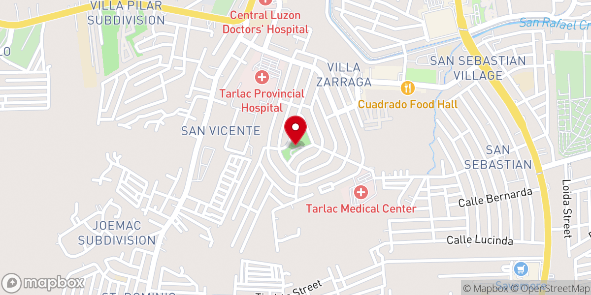Map showing location of San Lorenzo Ruiz Parish Church - San Vicente, Tarlac City, Tarlac (Diocese of Tarlac)