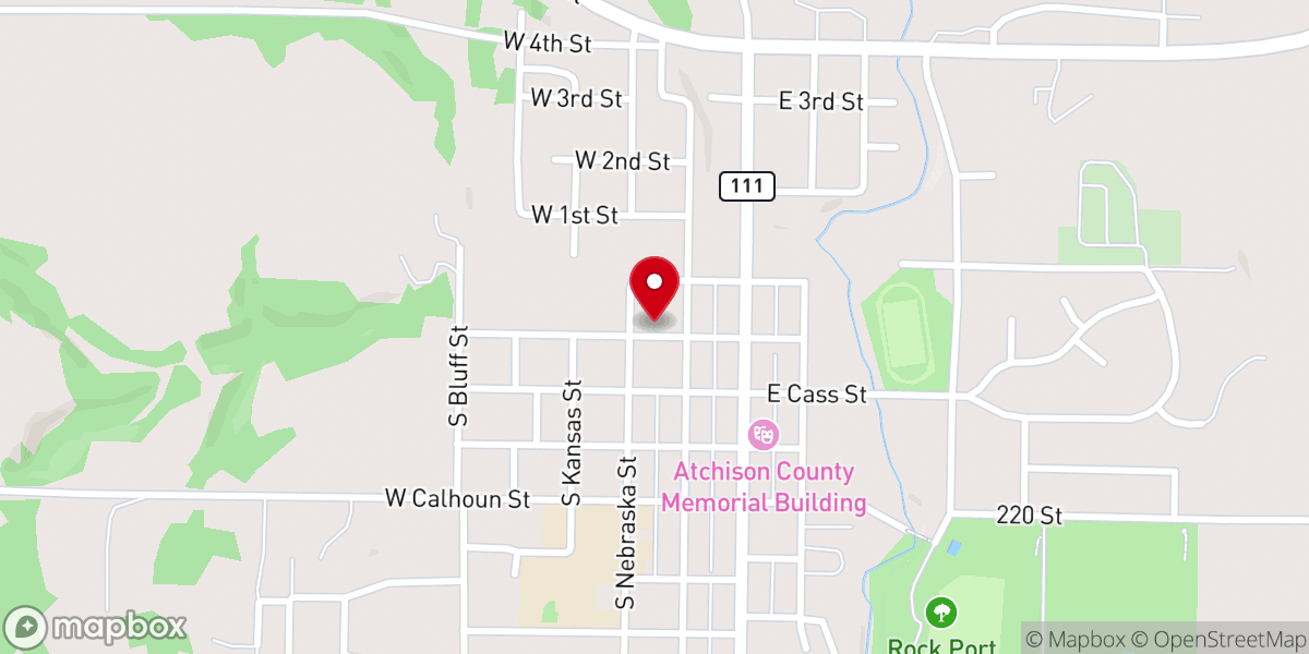 Map showing location of Rock Port United Methodist Church