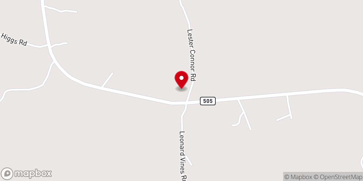 Map showing location of Hurricane Creek Church