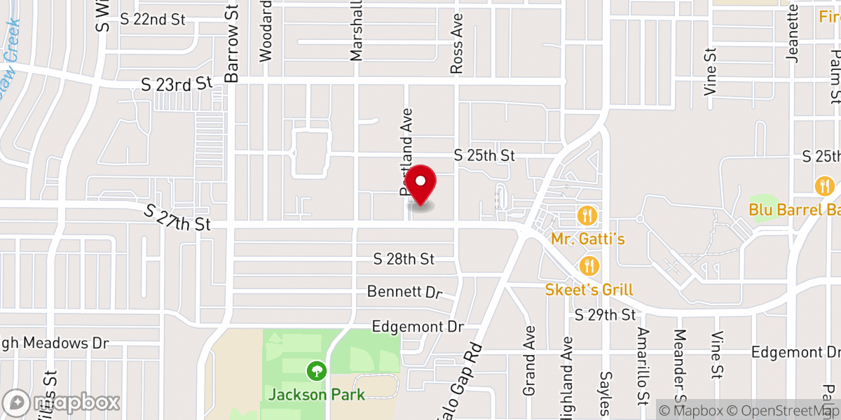 Map showing location of Broadview Baptist Church