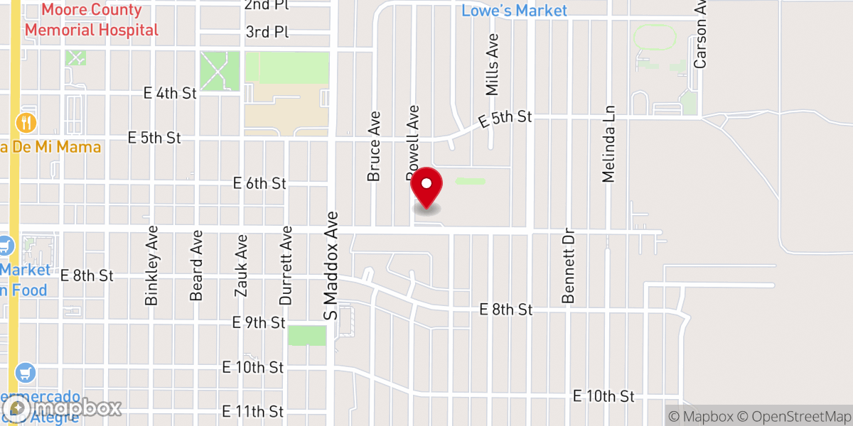 Map showing location of New Beginnings Baptist Church